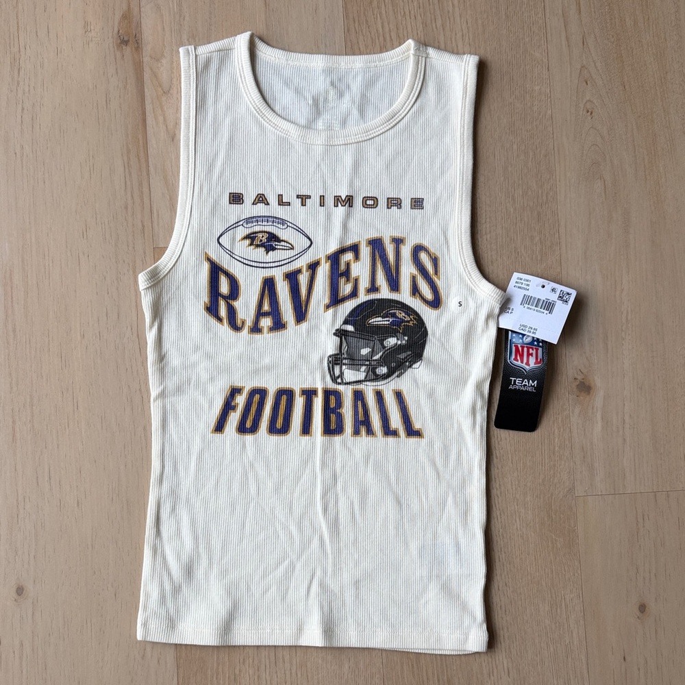 American Eagle Outfitters Cream Ravens Football Tank